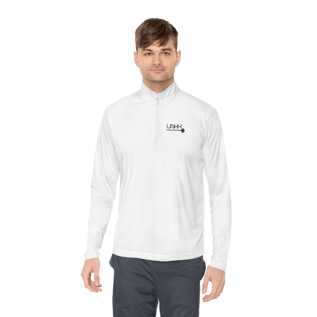 Men's Quarter-Zip Pullover - Pickleball - Front - White