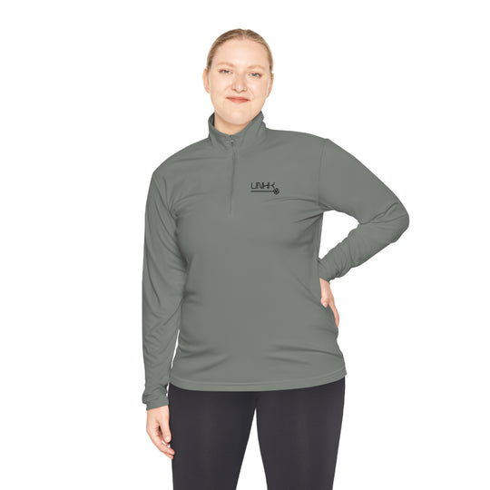 Women's Pickleball Swoosh Quarter-Zip Pullover - Grey - Front