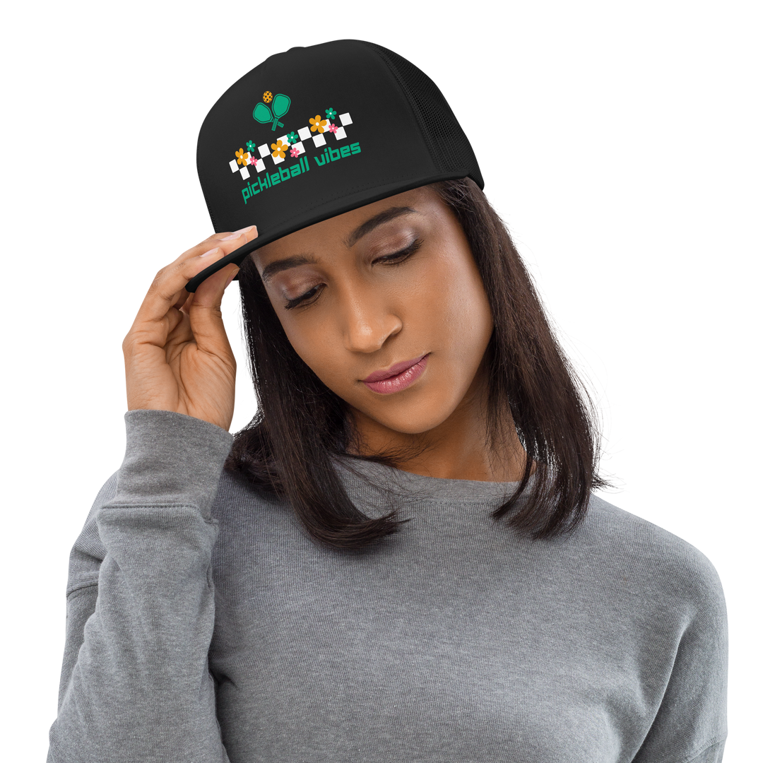 Women's Trucker Cap - Checkered Pickleball Vibes