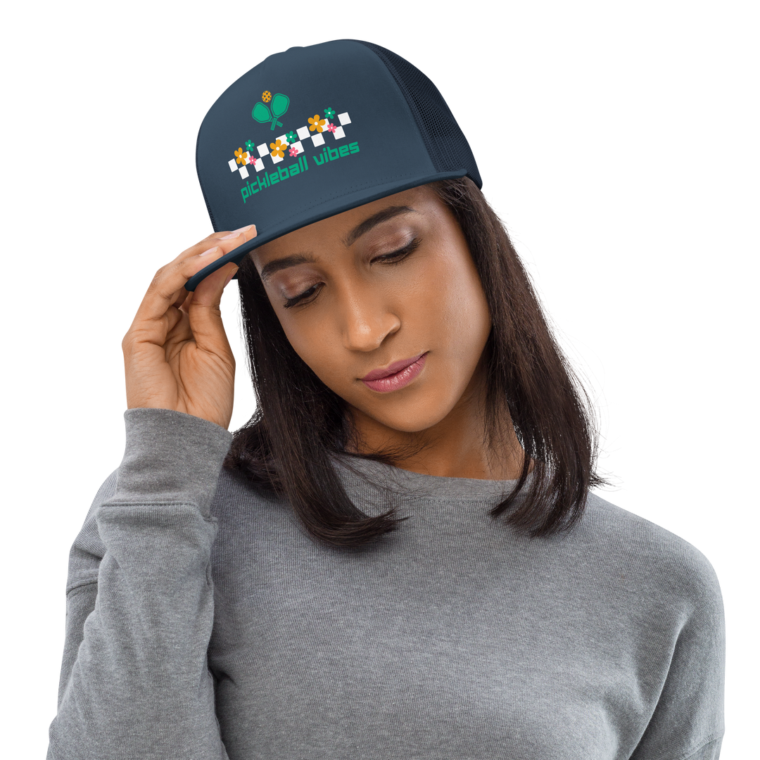 Women's Trucker Cap - Checkered Pickleball Vibes