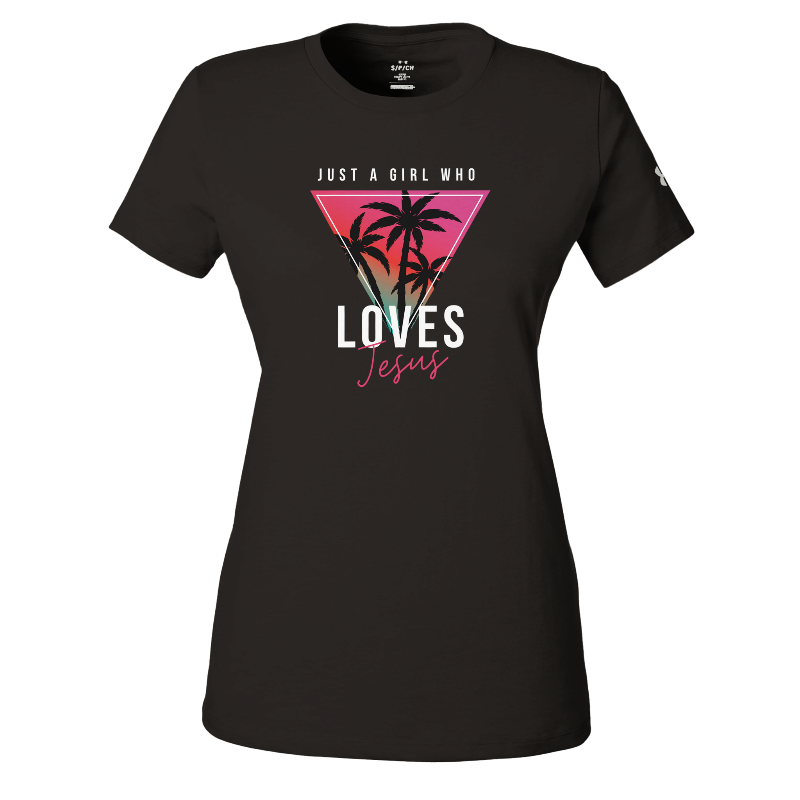 Just a Girl that Loves Jesus Under ArmourⓇ Women's Athletic Crewneck T-Shirt | Black