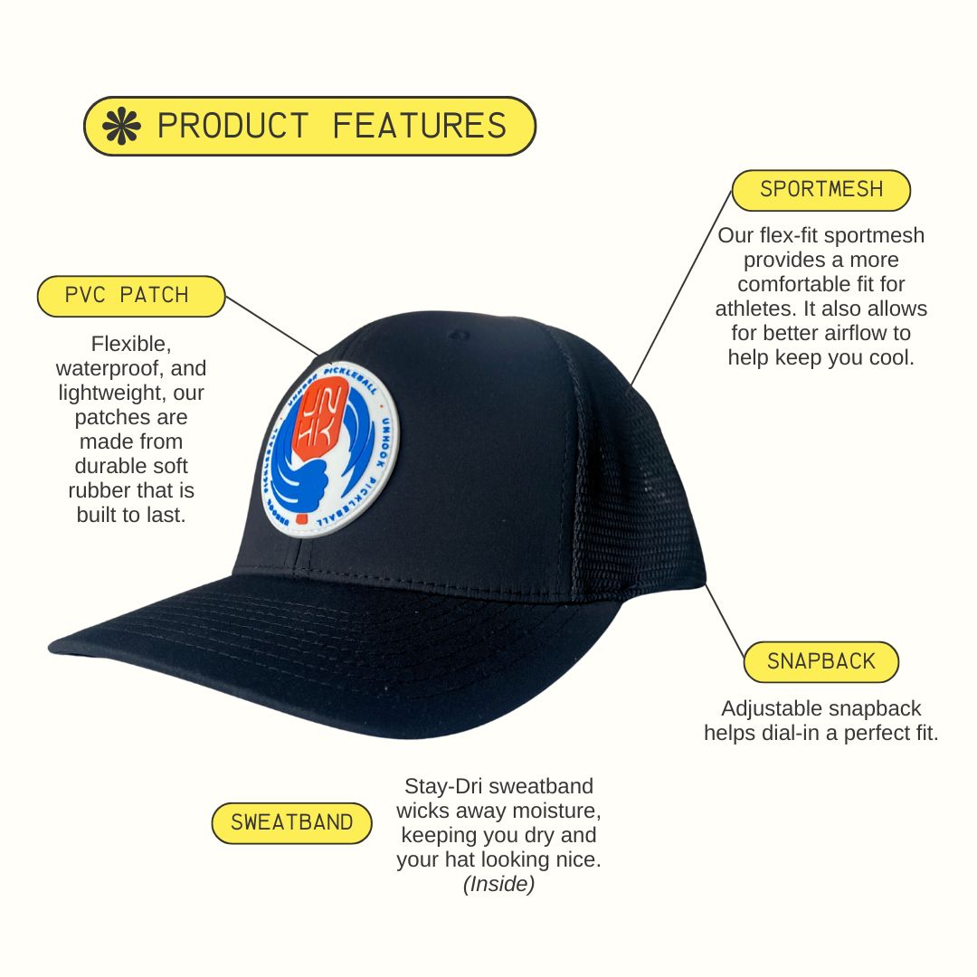 Pickleball Hat - Wave Design Features