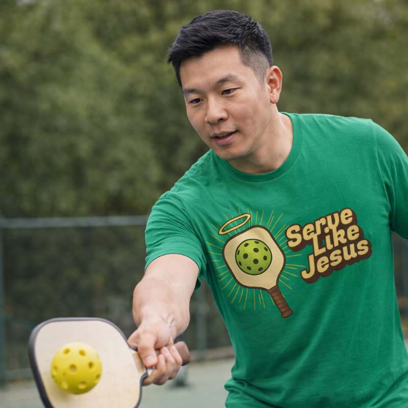 Serve Like Jesus Pickleball T-Shirt | Green
