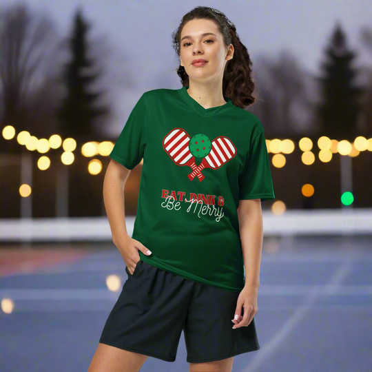 Eat Dink and Be Merry Unisex Sports Jersey