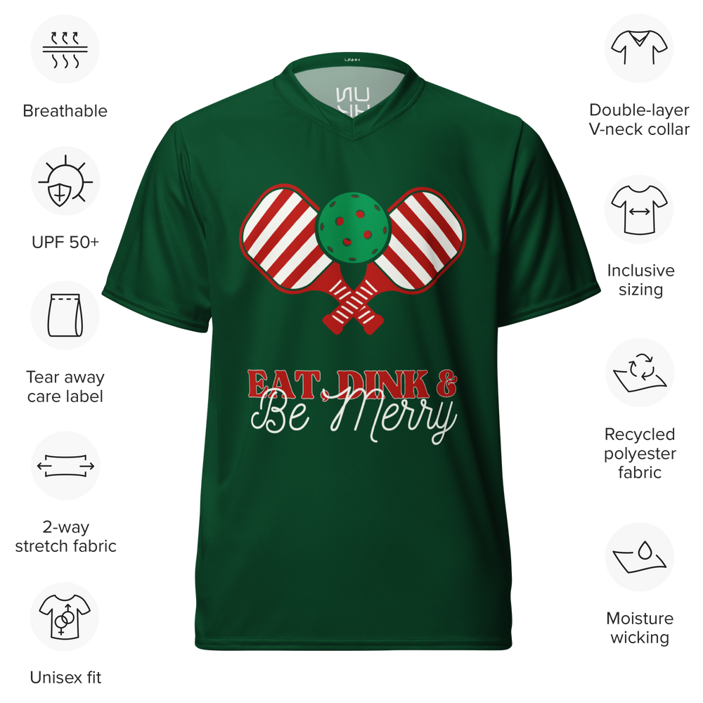 Eat Dink and Be Merry Unisex Sports Jersey