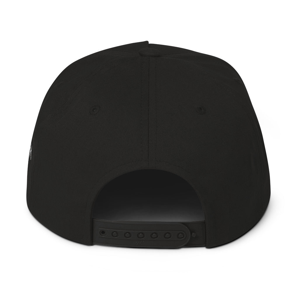 Embroidered Hiking Flat Bill Hat - Black Back