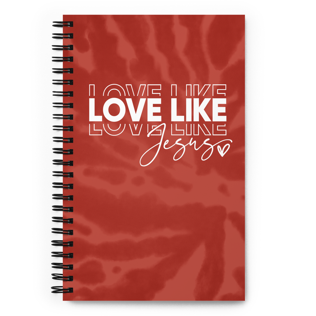 Love Like Jesus Red Tie-Dye Spiral Notebook