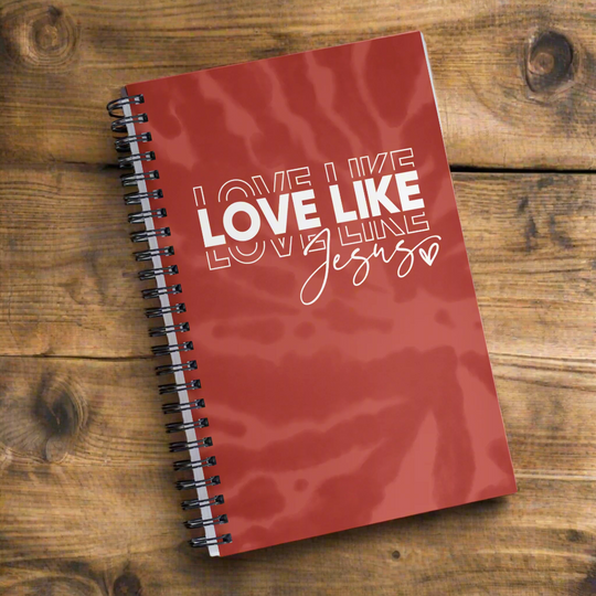 Love Like Jesus Red Tie-Dye Spiral Notebook