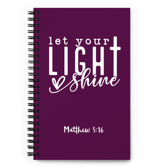 Let Your Light Shine Purple Spiral Notebook