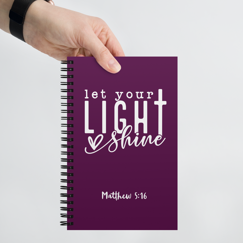 Let Your Light Shine Purple Spiral Notebook