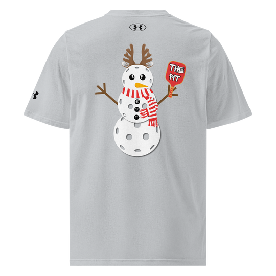 The Pit Pickleball Snowman Under ArmourⓇ Athletic T-Shirt | Grey Back