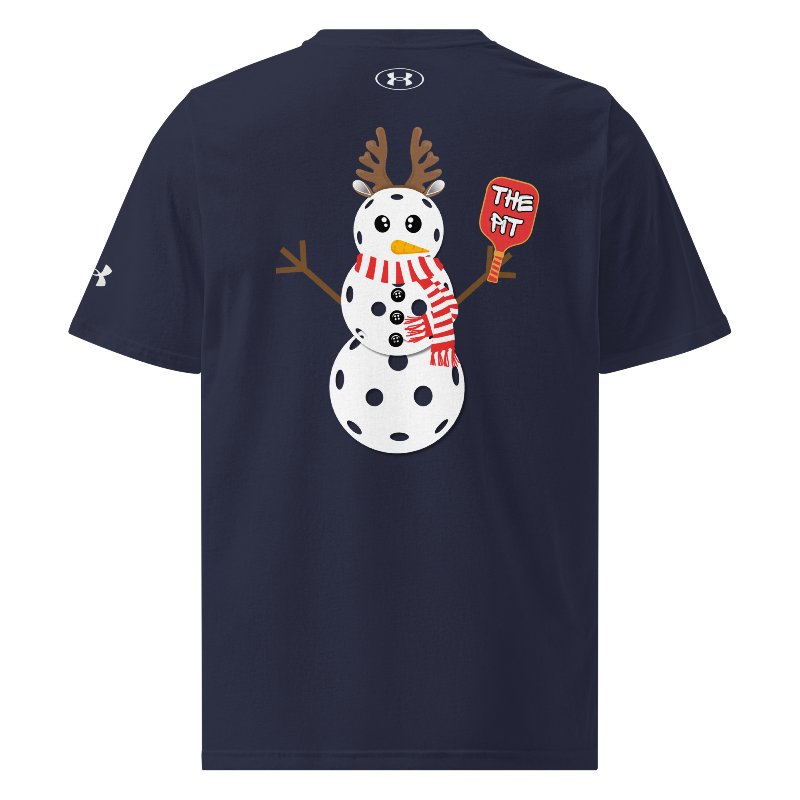 The Pit Pickleball Snowman Under ArmourⓇ Athletic T-Shirt | Navy Back
