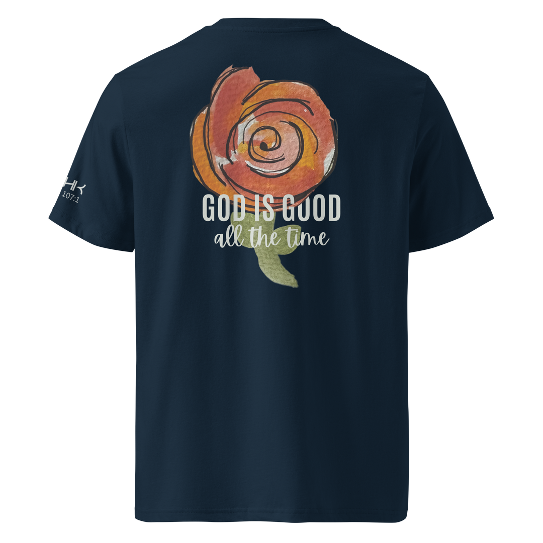 God is Good All the Time Women's Organic Cotton T-Shirt - Navy