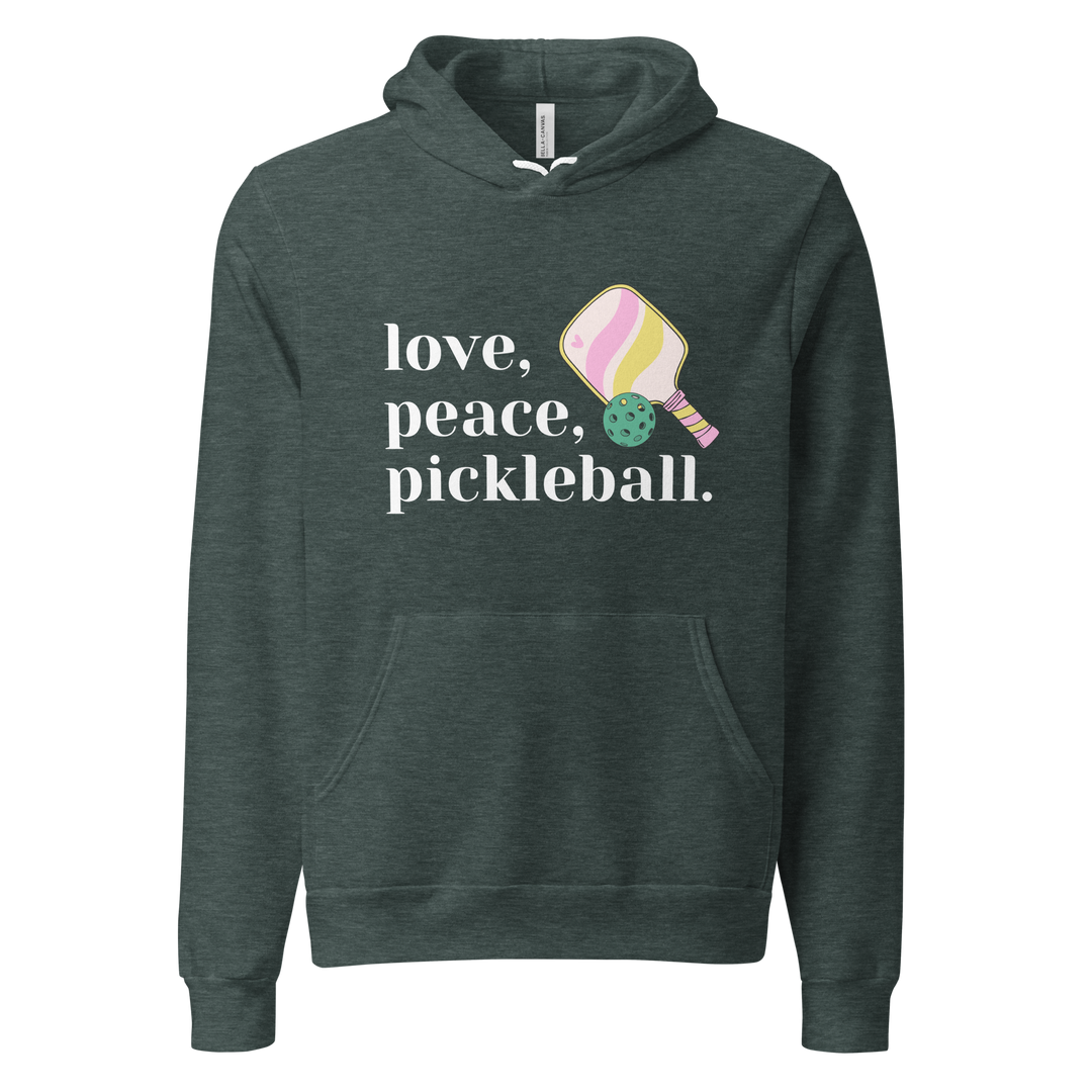 Women's Hoodie - Love Peace Pickleball