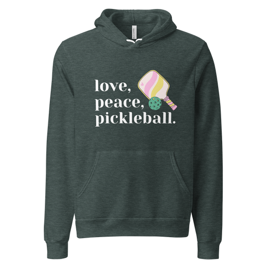 Women's Hoodie - Love Peace Pickleball