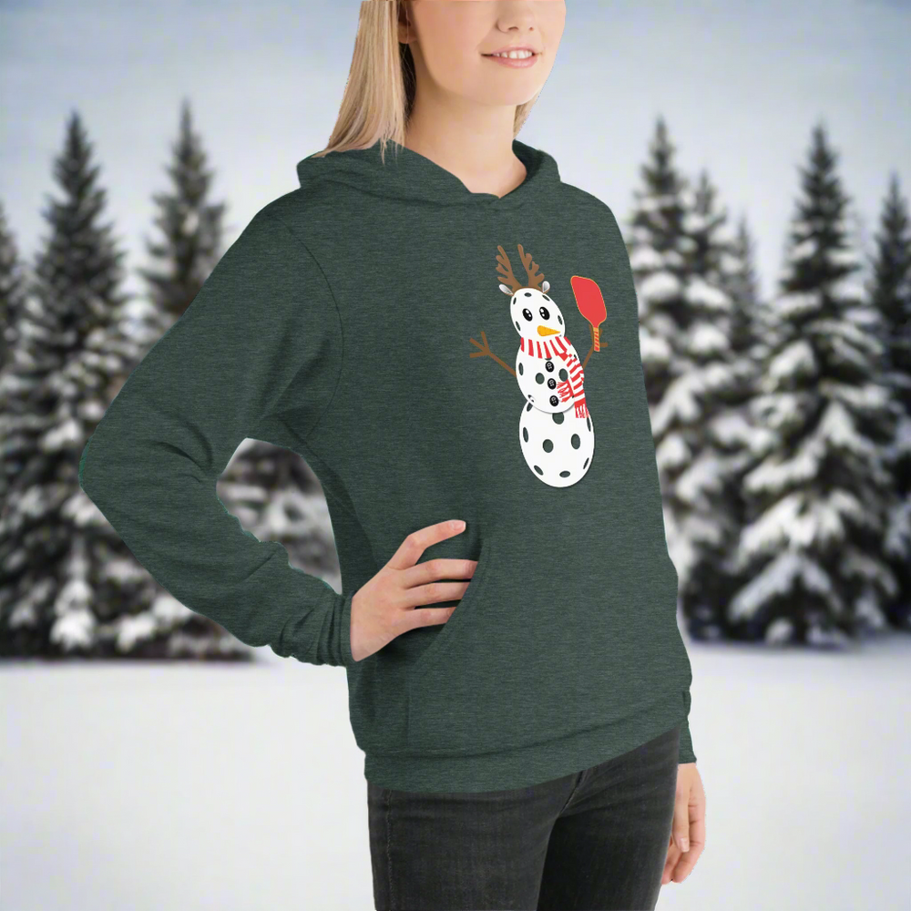 Jolly Pickleball Snowman Hoodie