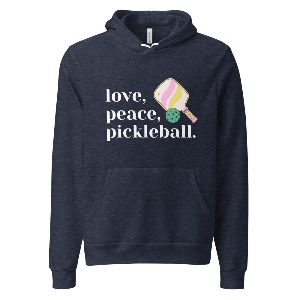 Women's Hoodie - Love Peace Pickleball