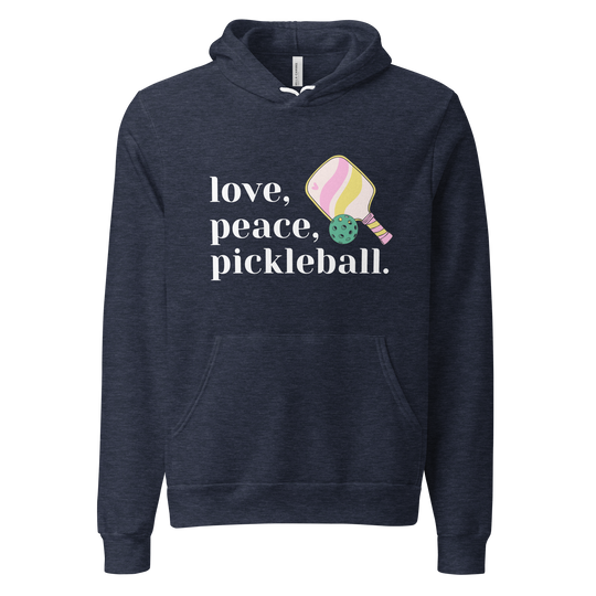 Women's Hoodie - Love Peace Pickleball