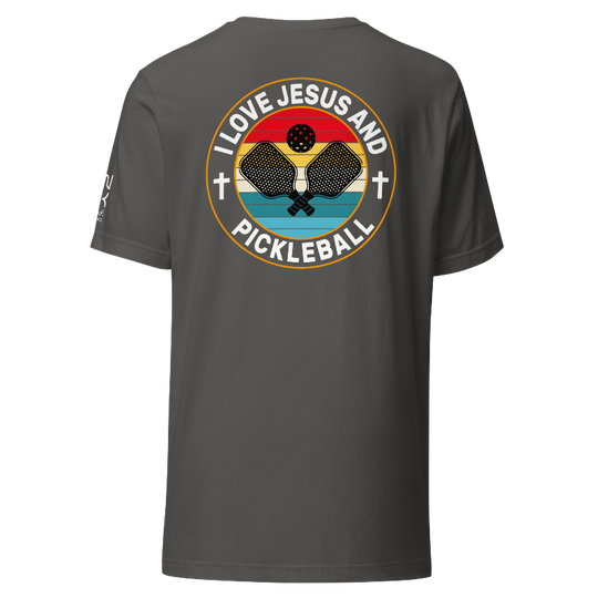 I Love Jesus and Pickleball T-Shirt | Grey