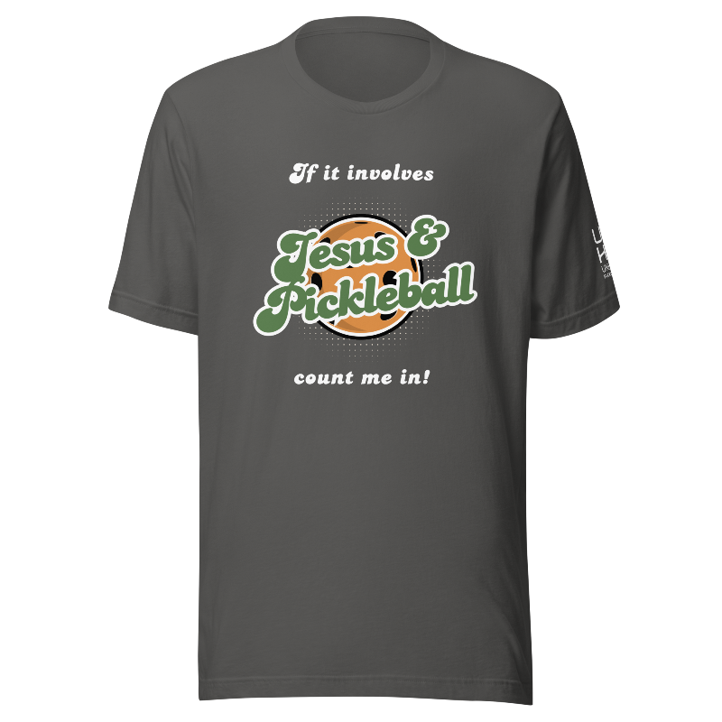Jesus and Pickleball Men's T-Shirt | Gray
