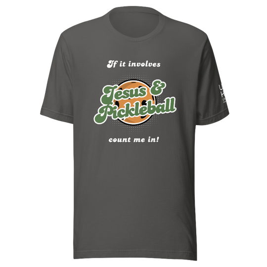 Jesus and Pickleball Men's T-Shirt | Gray
