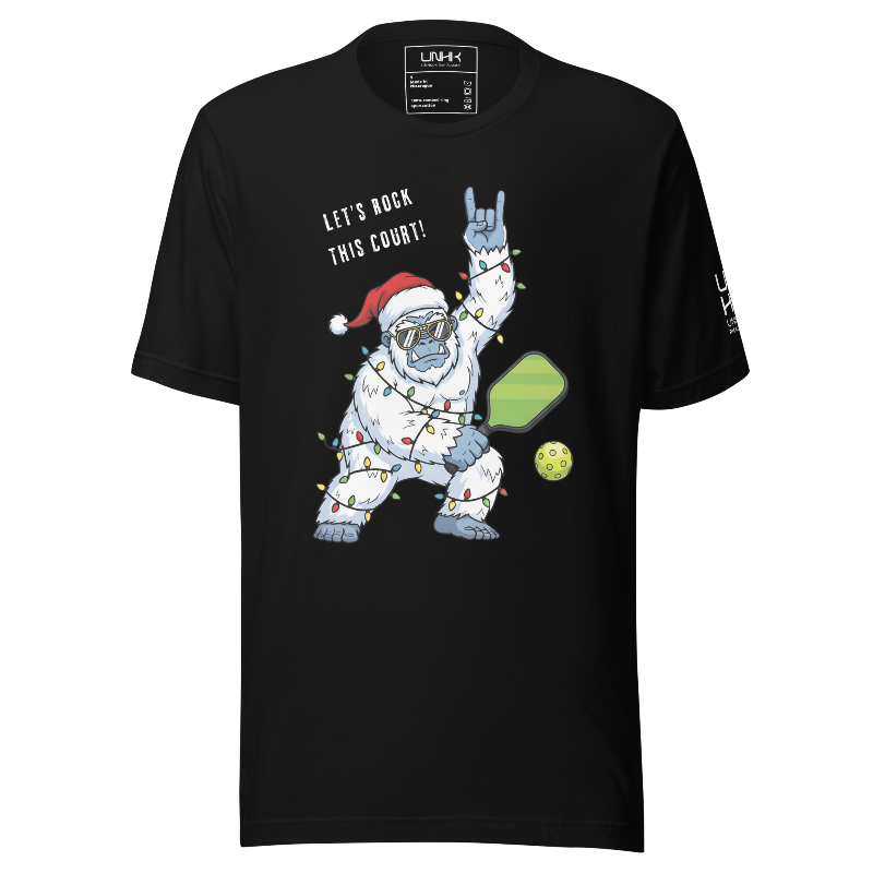 Pickleballin' Holiday Yeti T-Shirt | Black
