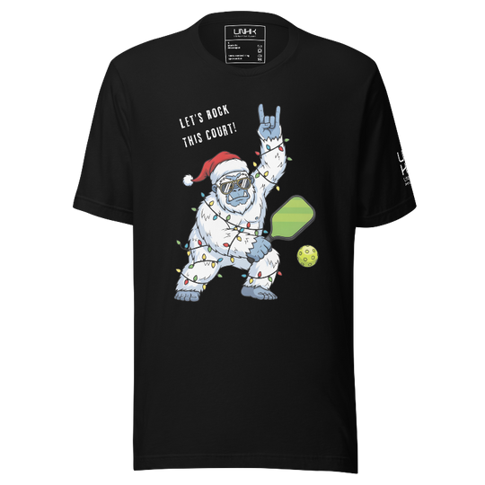 Pickleballin' Holiday Yeti T-Shirt | Black