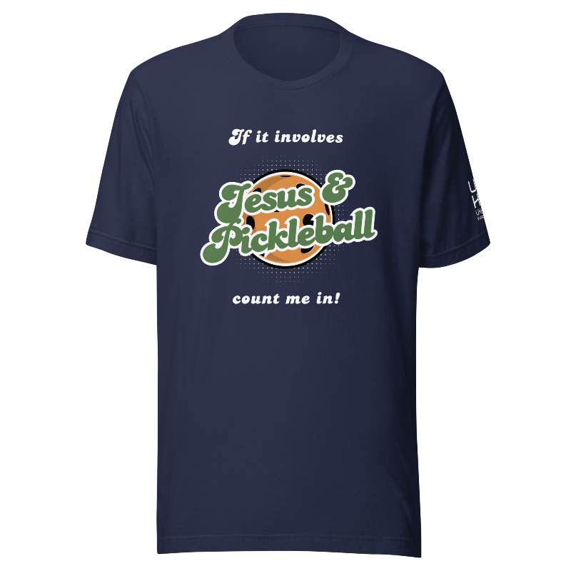 Jesus and Pickleball Men's T-Shirt | Navy