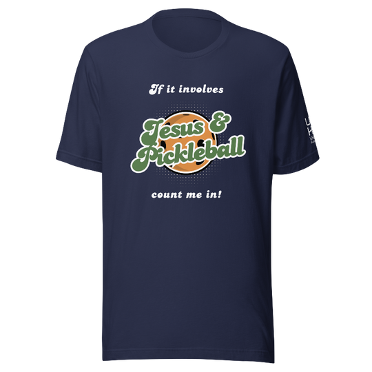 Jesus and Pickleball Men's T-Shirt | Navy