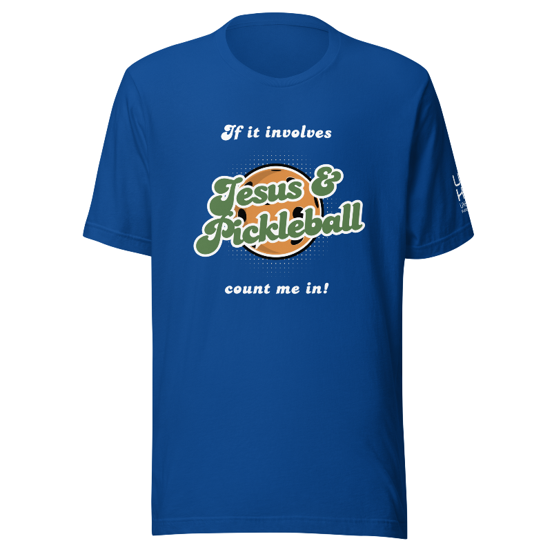Jesus and Pickleball Men's T-Shirt | Blue