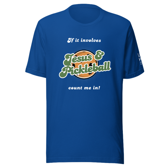 Jesus and Pickleball Men's T-Shirt | Blue