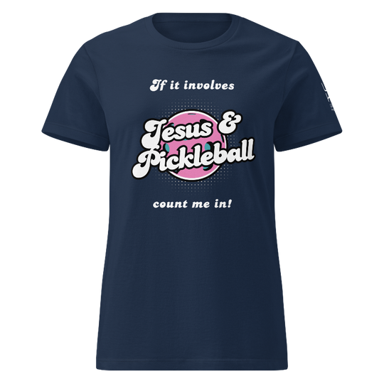Jesus and Pickleball Women's T-Shirt | Navy