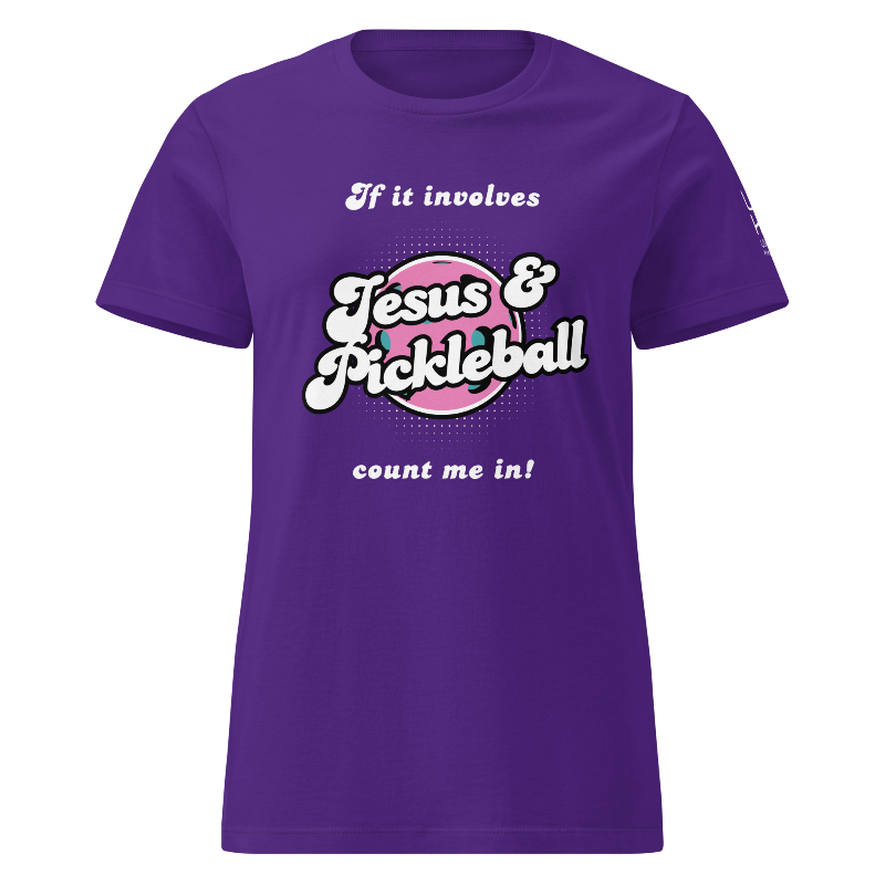 Jesus and Pickleball Women's T-Shirt | Purple
