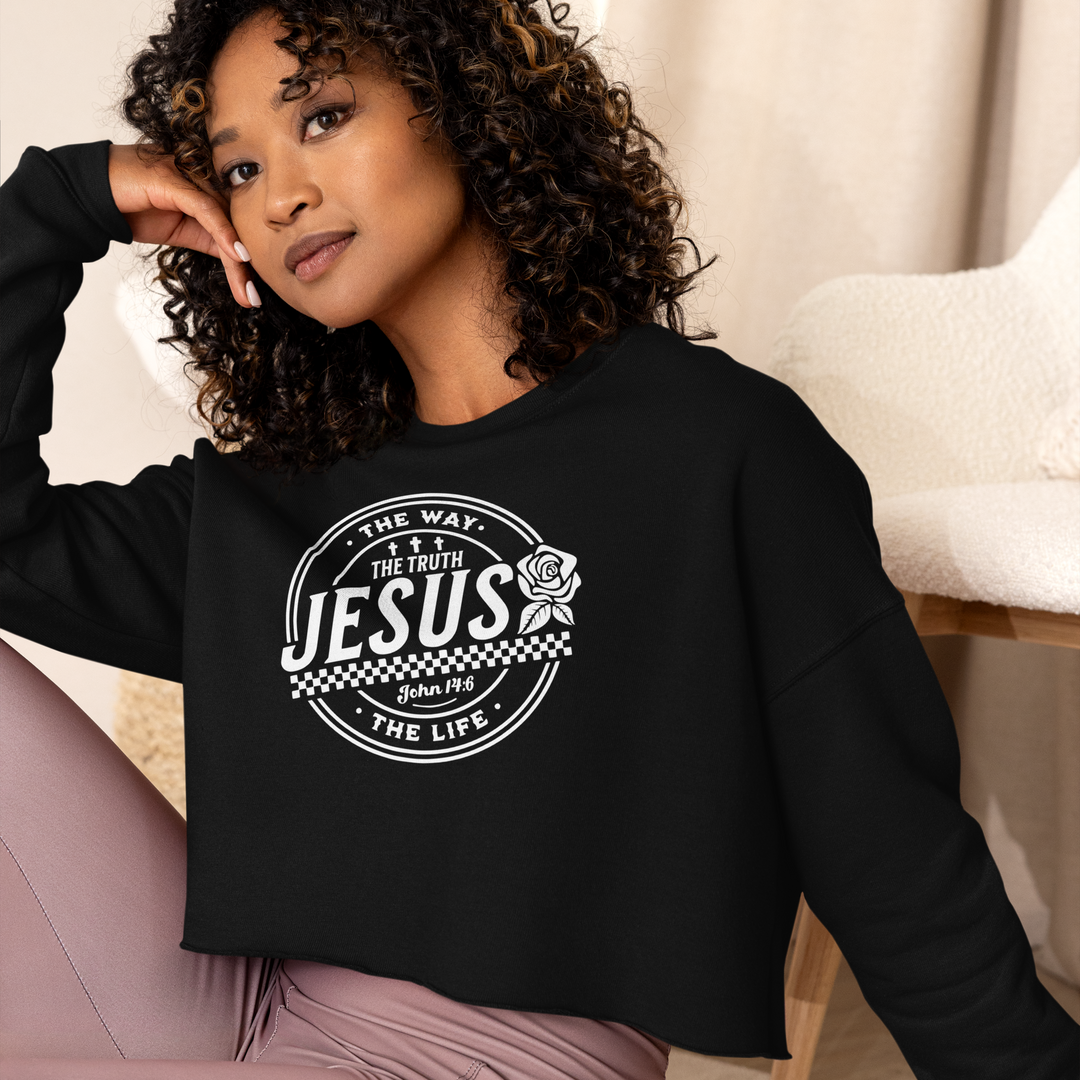 Jesus Way Truth Life Crop Sweatshirt