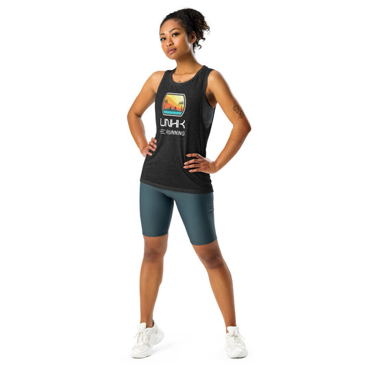 Women's Running Tank Top - Black Front