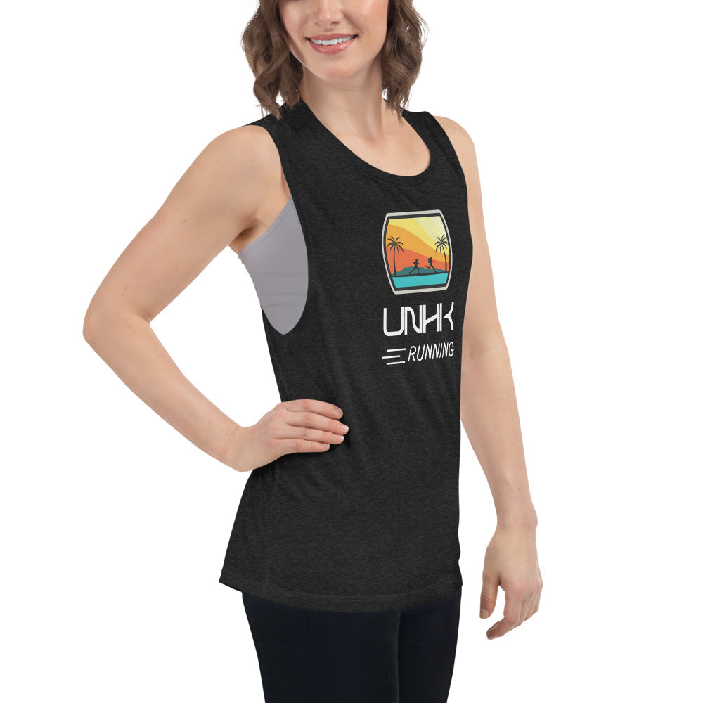 Women's Running Tank Top - Black Side