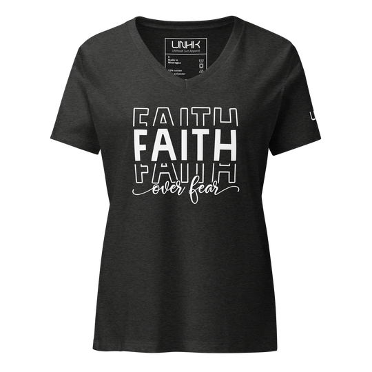 Faith Over Fear Women's Relaxed V-neck T-shirt