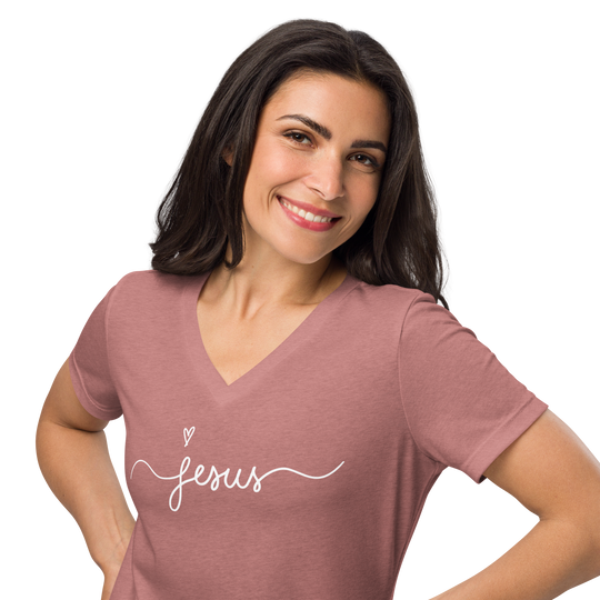 Jesus Women's Relaxed V-Neck T-Shirt