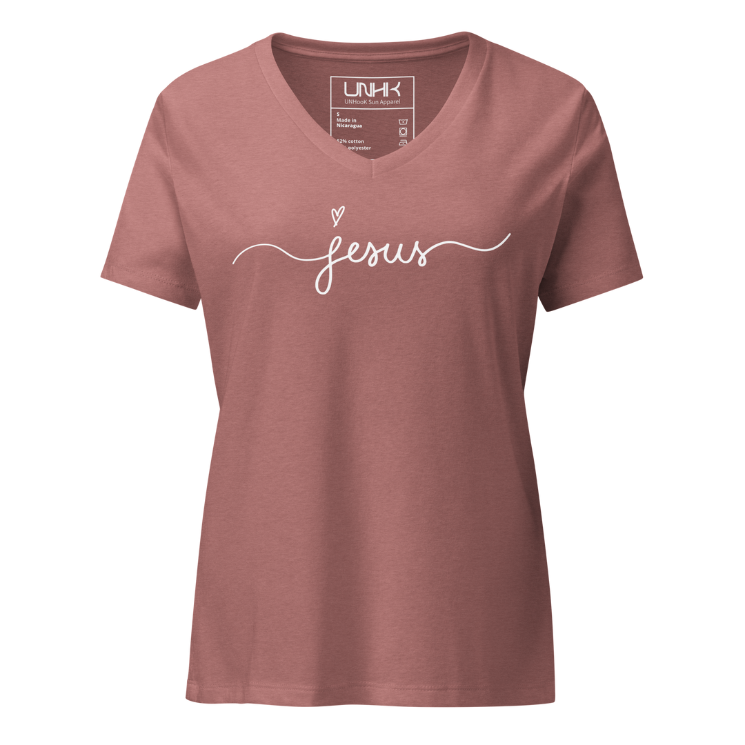 Jesus Women's Relaxed V-Neck T-Shirt