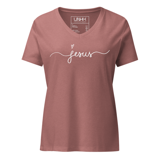 Jesus Women's Relaxed V-Neck T-Shirt