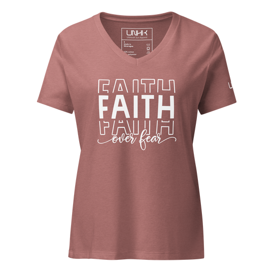 Faith Over Fear Women's Relaxed V-neck T-shirt