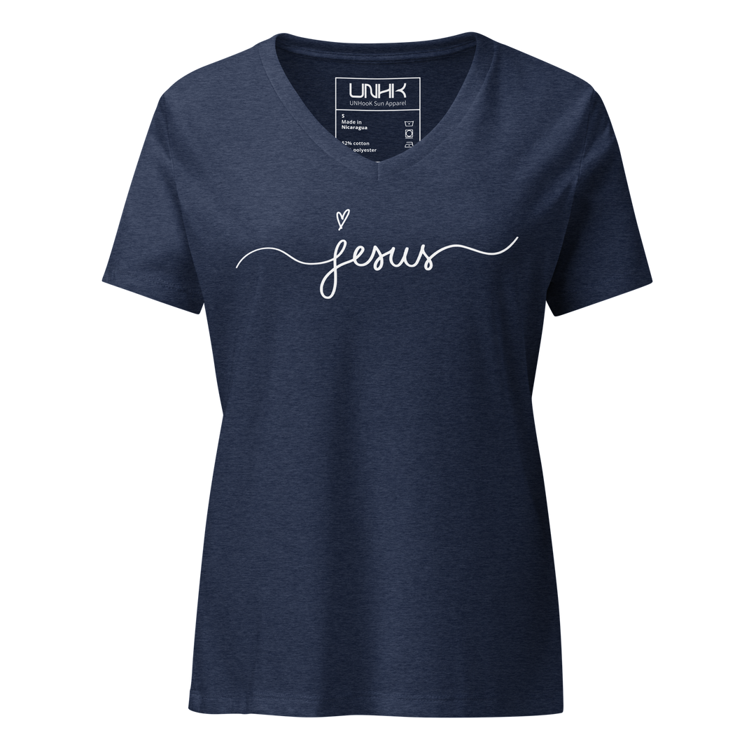 Jesus Women's Relaxed V-Neck T-Shirt