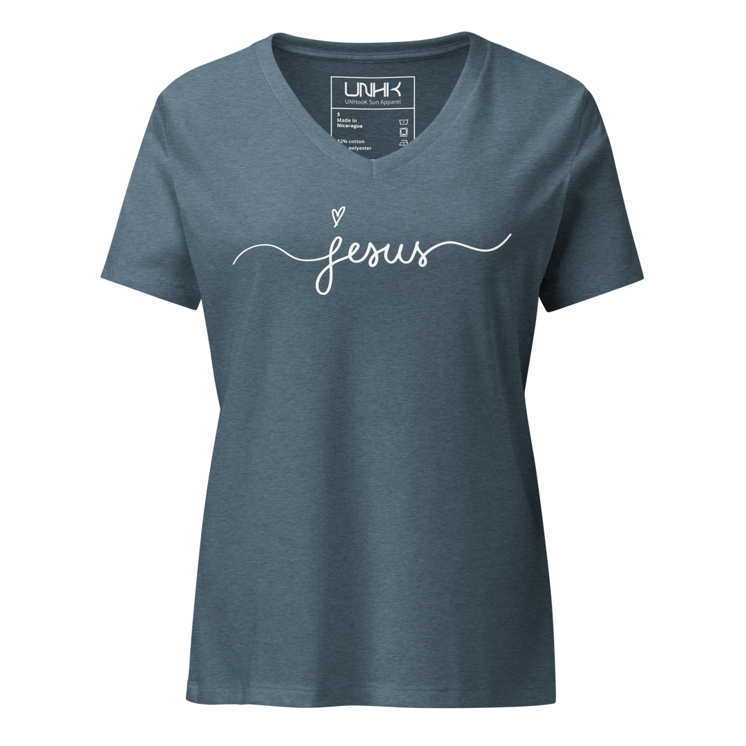 Jesus Women's Relaxed V-Neck T-Shirt