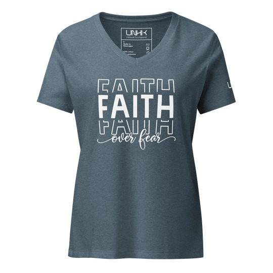 Faith Over Fear Women's Relaxed V-neck T-shirt