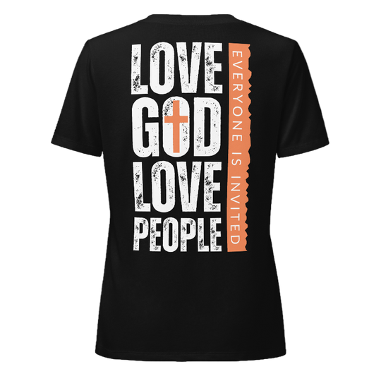 Love God Love People Women's Relaxed V-Neck T-Shirt