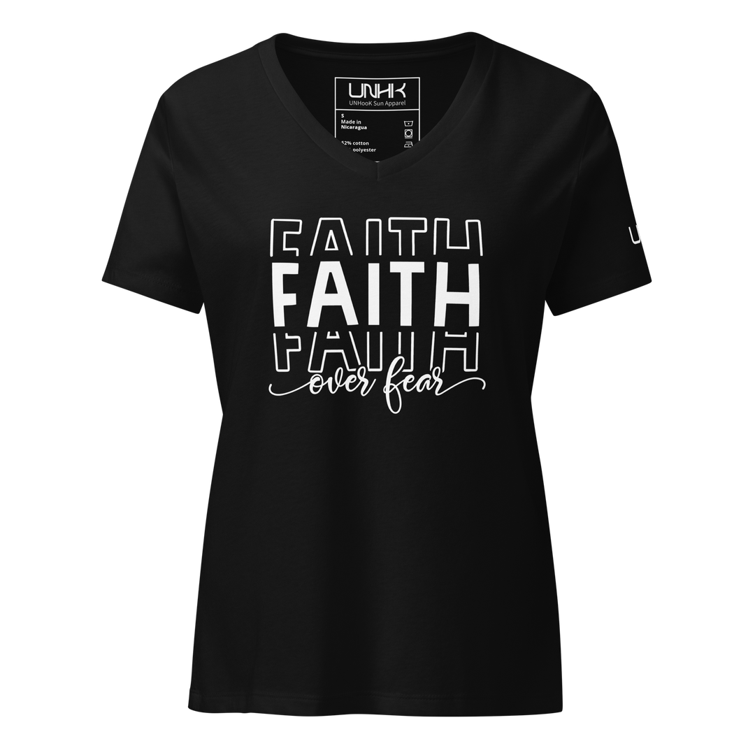 Faith Over Fear Women's Relaxed V-neck T-shirt